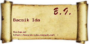 Bacsik Ida névjegykártya